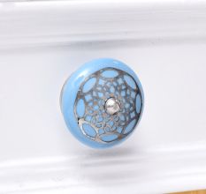 Turquoise Strewn Flat Knob